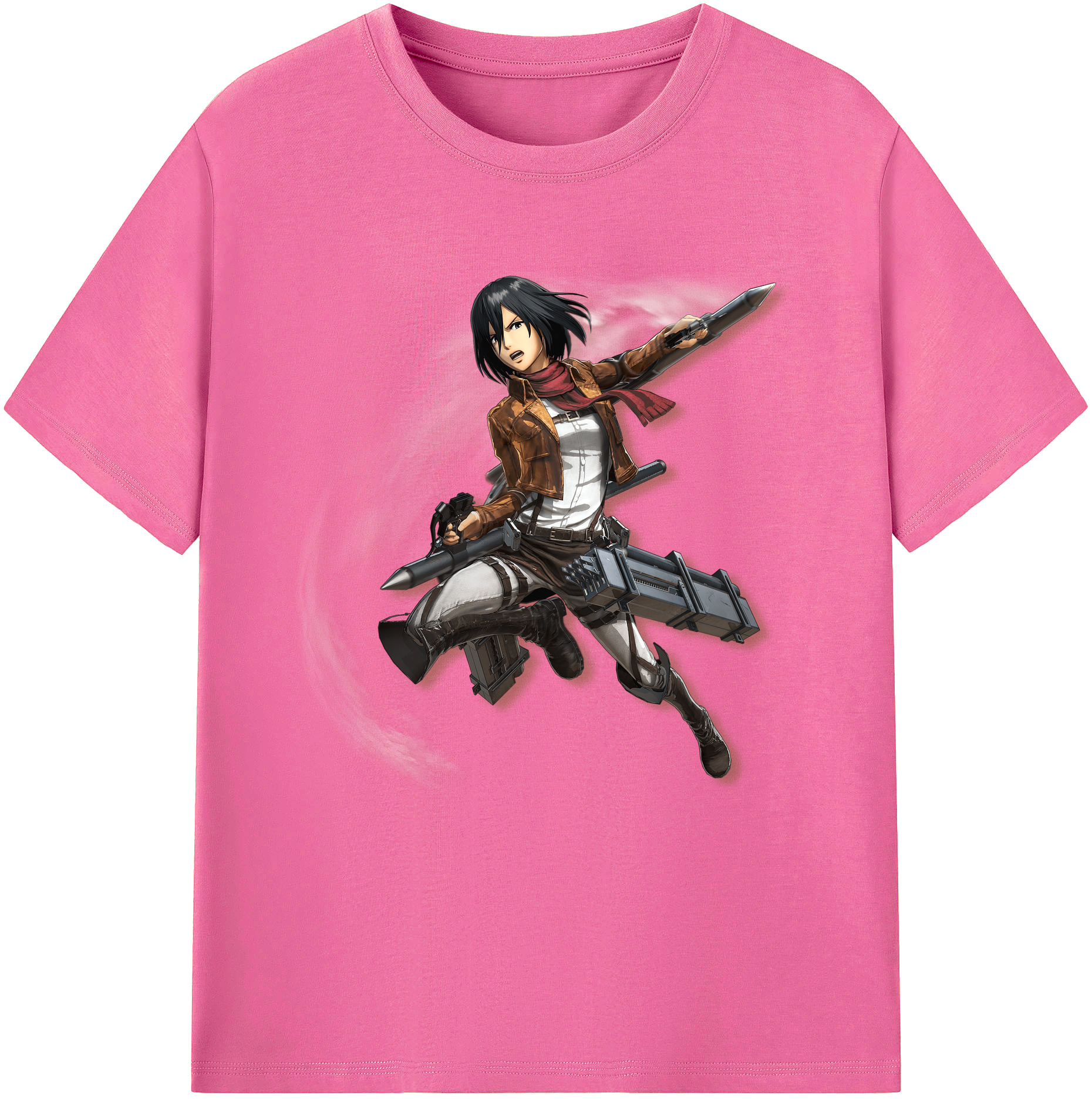 （画像用） 進撃の巨人 ミカサ·アッカーマン Attack on Titan Mikasa Ackerman レディースカジュアルプリントTシャツ（綿100％）